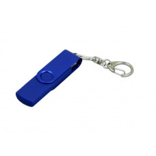 Флешка с поворотным механизмом и Micro USB, 16Гб, Синий, USB2.0-114_1940507