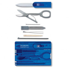Швейцарская карточка VICTORINOX SwissCard Classic, 10 функций, полупрозрачная синяя-114_6060115
