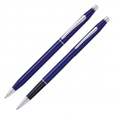 Набор Cross Classic Century Translucent Blue Lacquer: шариковая ручка и ручка-роллер, цвет синий-114_2350331