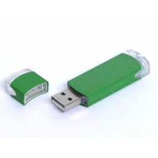 USB-Flash накопитель (флешка) из алюминия с прозрачными пластиковыми вставками, модель 014, объем памяти 128 Gb, цвет зелёный-114_2070043