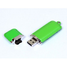 Флешка кожаная прямоугольная 64 Гб. Зеленый, USB2.0-114_1990319