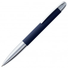 Ручка шариковая Arc с покрытием SOFT TOUCH, цвет серебристый с синим-114_2330577