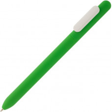 Ручка шариковая Slider с покрытием SOFT TOUCH, зелёная с белым-114_2312223