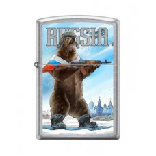 Зажигалка ZIPPO Русский медведь с покрытием Street Chrome, серебристая-114_3620140
