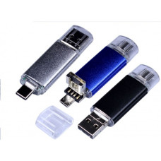 Флеш-накопитель c разъемами MicroUSB и TypeC, 32Гб,Белый, USB2.0-114_1970438
