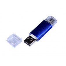 Флеш-накопитель c разъемами MicroUSB и TypeC, 32Гб,Синий, USB2.0-114_1970441