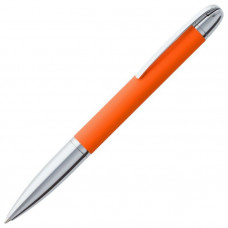 Ручка шариковая Arc с покрытием SOFT TOUCH, цвет серебристый с оранжевым-114_2330575