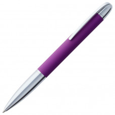 Ручка шариковая Arc с покрытием SOFT TOUCH, цвет серебристый с фиолетовым-114_2330578