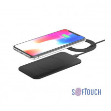 Настольное беспроводное зарядное устройство 'Slim SOFTTOUCH', цвет чёрный-114_1760251
