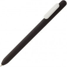 Ручка шариковая Slider с покрытием SOFT TOUCH, чёрная с белым-114_2312218