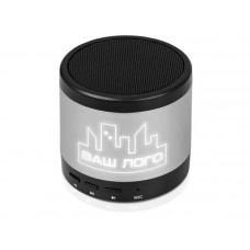 Портативная колонка 'Ring neon' с подсветкой корпуса, цвет серебристый с чёрным, цвет подсветки белый-114_2000082