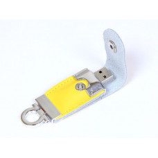 Флешка-брелок  кожаная 64 Гб. Желтый, USB2.0-114_1990332