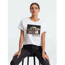 Футболка женская Baby Yoda, белая, размер XL-114_3630002
