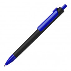Ручка шариковая FORTE SOFT BLACK, с покрытием SOFT TOUCH, цвет чёрный с синим-114_2312511