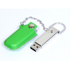 Флешка с кожаным чехлом 8 Гб. Зеленый, USB2.0-114_1930730