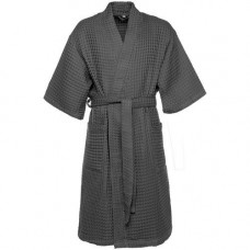 Халат вафельный мужской Boho Kimono, темно-серый (графит)-114_3370368