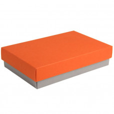 Коробка подарочная CRAFT BOX, 17,5*11,5*4 см, серый, оранжевый-114_5500642